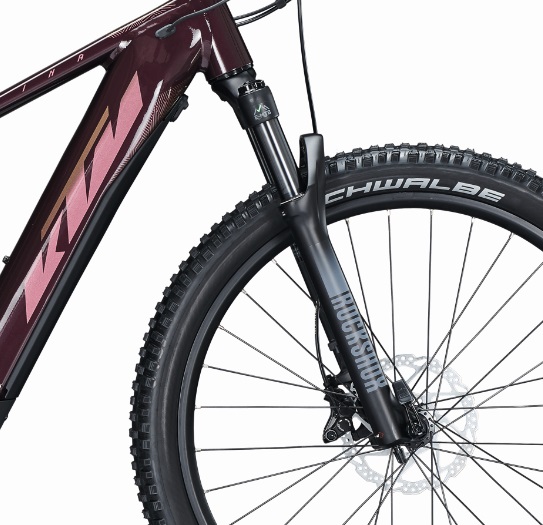 Horské elektrokolo KTM Macina Team 272 Glorious, vínové