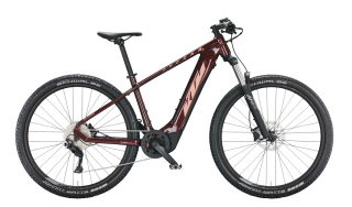 Horské elektrokolo KTM Macina Team 693 Glorious, vínové