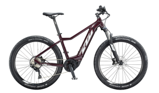 Horské elektrokolo KTM Macina Race 271 Glorious, vínové