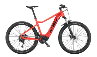 Horské elektrokolo KTM Macina Race 572, červeno-oranžové